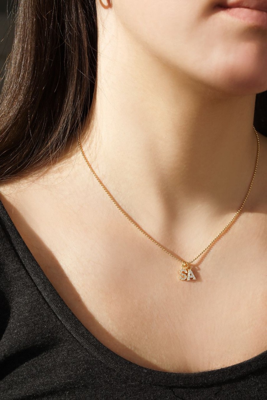 Salome Schmuck Goldketten | Initialen Kette Juna Mit Zwei Buchstaben