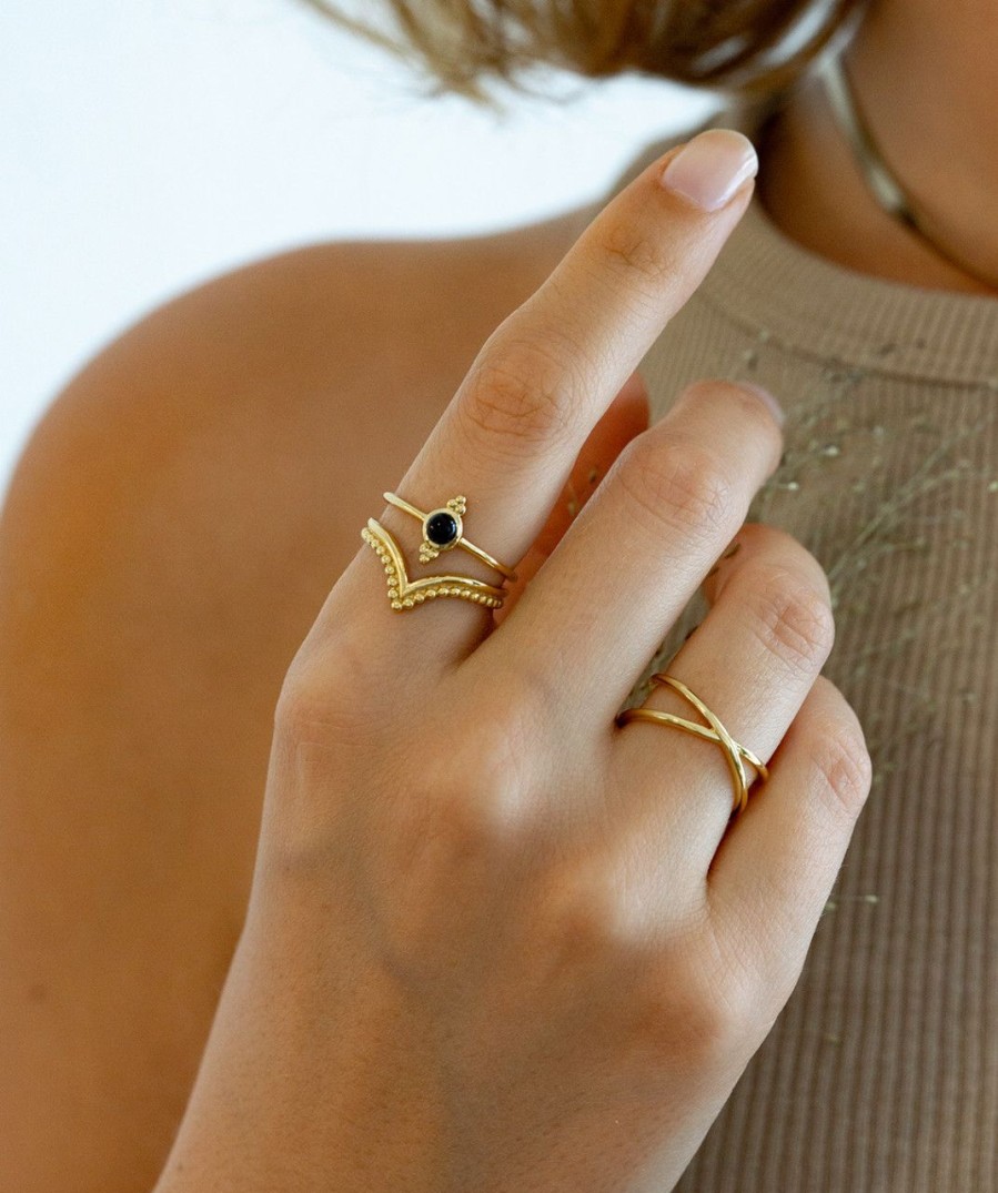 Salome Schmuck Ringe Gold | 2-Reihiger Ring Melina