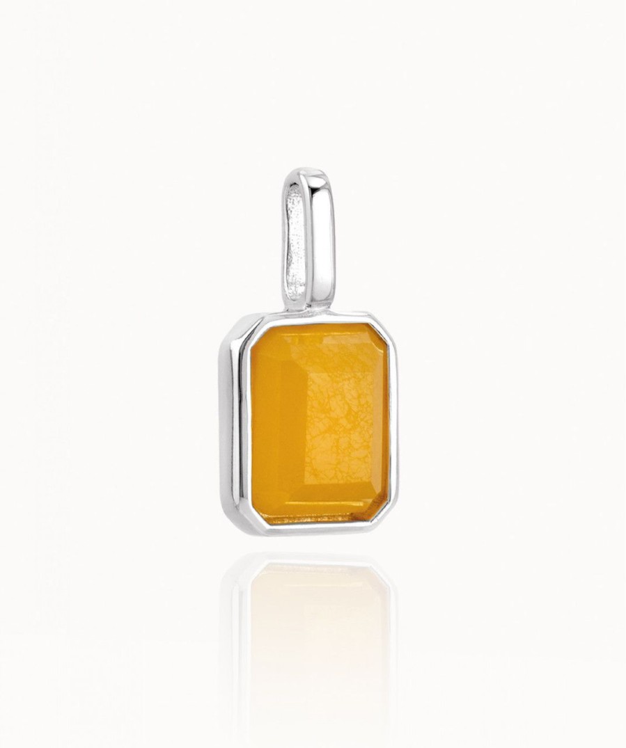 Salome Schmuck Silberketten | Miracle Stone Collection Gelber Chalcedon Square