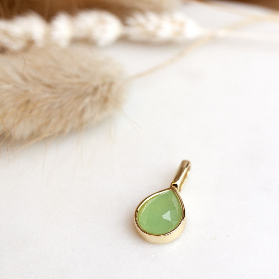 Salome Schmuck Goldketten | Miracle Stone Collection Gruner Chalcedon Teardrop