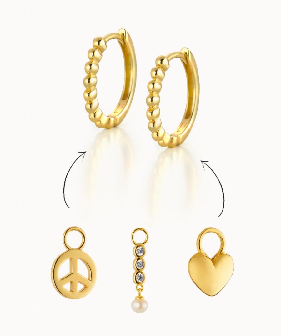 Salome Schmuck Gold Ohrringe | Creolen Dotted Set Mit Charms