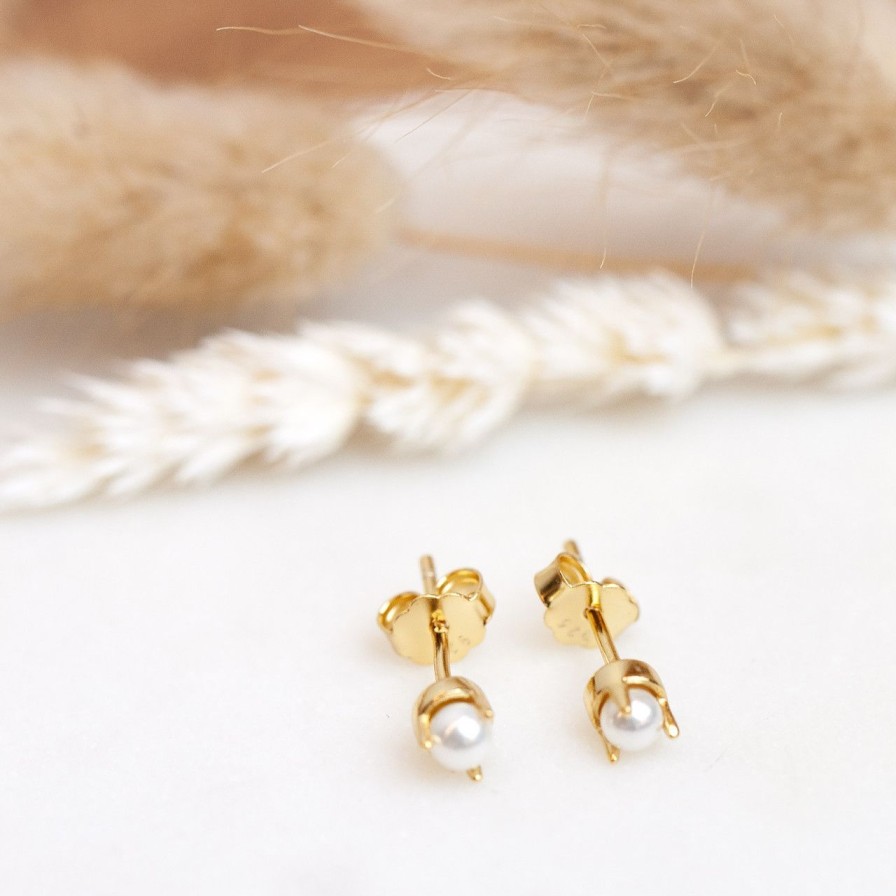 Salome Schmuck Gold Ohrringe | Perlenstecker Lilia